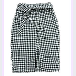 White House black market white and black gingham pencil skirt
